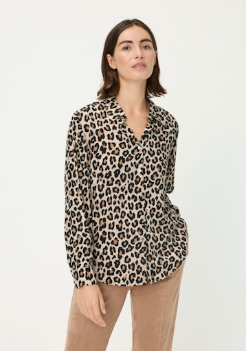 Olsen Leopard Print Long Sleeve Shirt 1200217