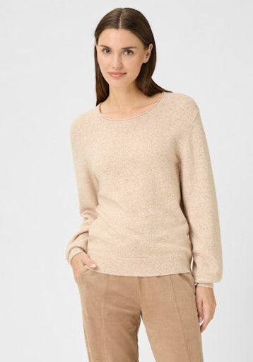 Olsen Crew Neck Long-Sleeve Sweater in Soft Biscuit 11000585
