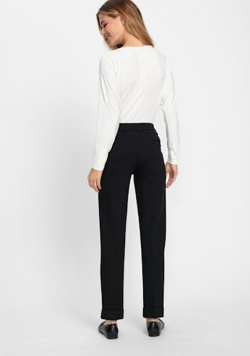 Olsen Lisa Black Straight-Leg Crop Trousers 14002105
