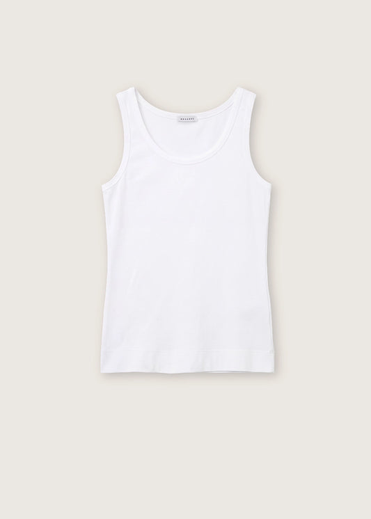 Rosso 35 White Cotton Jersey Tank Top