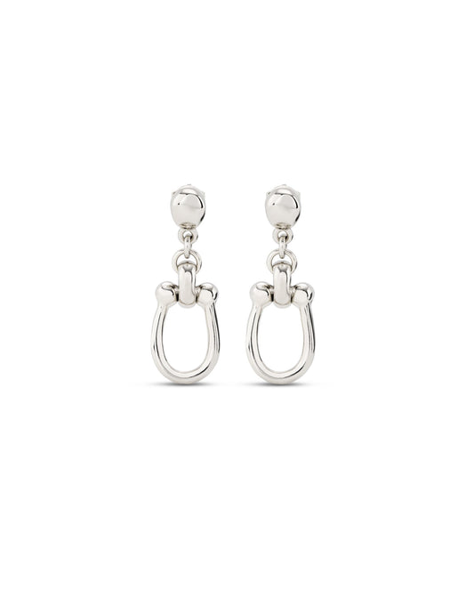 Uno de 50 Silver Drop Earrings with Medium Sized Link in PEN0944MTL