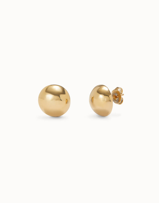 Uno de 50 Gold Bead Shaped Stud Earrings PEN09960