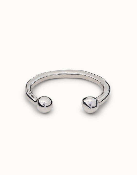 Uno de 50 Silver Bangle Bracelet with Double Ball PUL0467