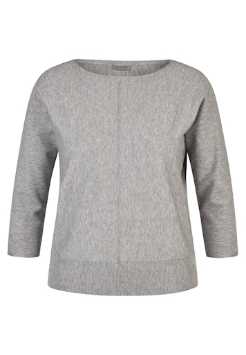Rabe silver 3/4 sleeve sweater with ribbed hem 55-121606