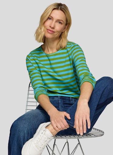 Rabe Fern Striped Crew Neck Cotton T-shirt 55-123350