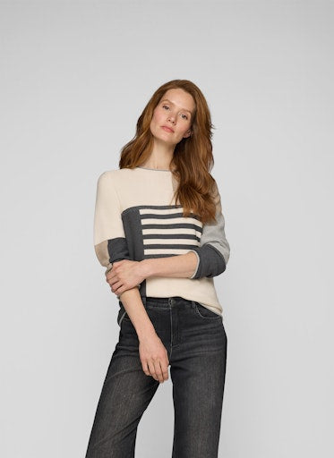 Rabe patterned and stripe sweater 55-121630