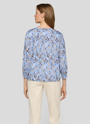 Rabe Ocean Leopard Print V‑Neck 3/4 Sleeve T‑Shirt