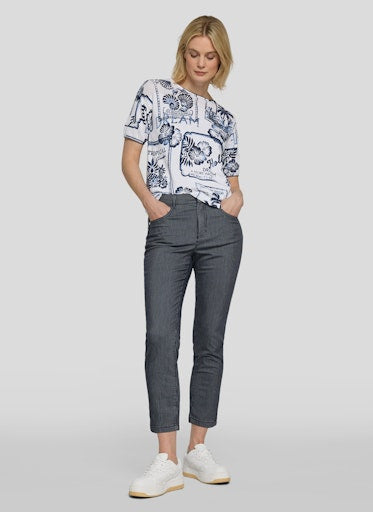 Rabe White & Pacific Blue Print Sweater