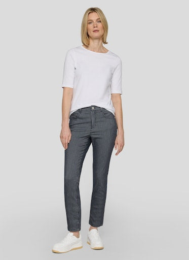 Rabe Marine Fine Stripe Slim Leg 5-Pocket Trousers