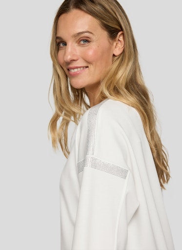 Rabe Natural 3/4 Sleeve Crew Neck Soft Stretch Sweatershirt 56-114321