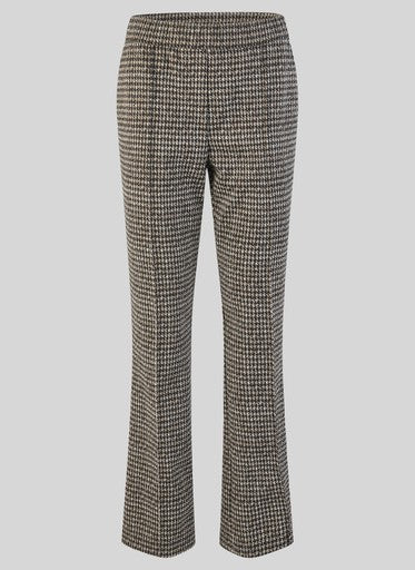 Rabe Black Herringbone Slim Leg Trousers – Stretch Fabric & Elasticated Waist