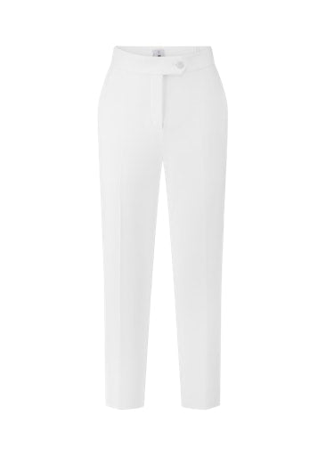 Riani White Slim Leg Cropped Trousers – Tailored Fit with Stretch Waist 643950