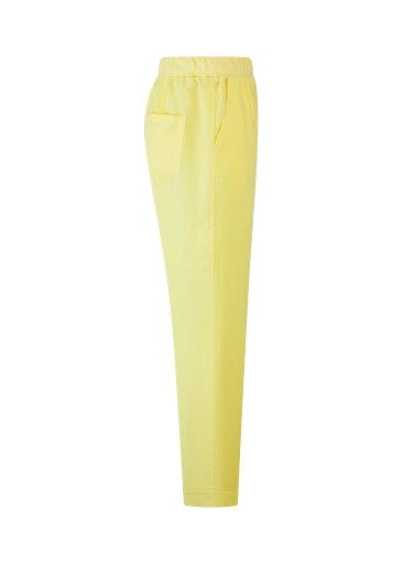 Riani Yellow Linen Slim-Leg Trousers – Elastic Waist, Lightweight Summer Trousers with Pockets 443880