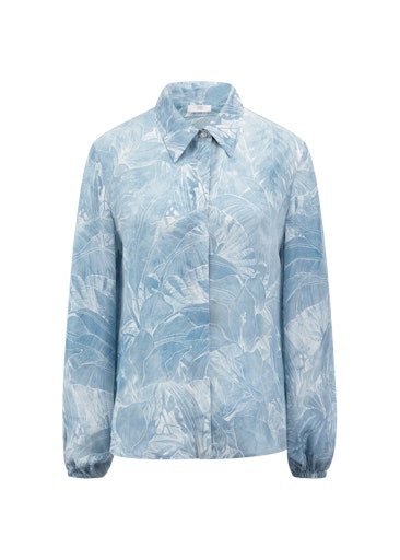 Riani Blue Print Long-Sleeve Viscose Blouse