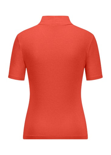 Riani Ember Orange 1/2 Sleeve Turtle Neck Top