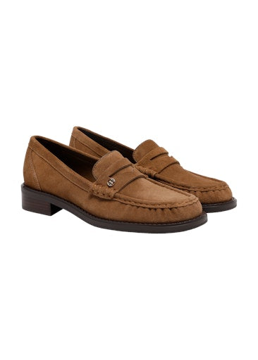 Riani Pecan Leather Suede Loafers