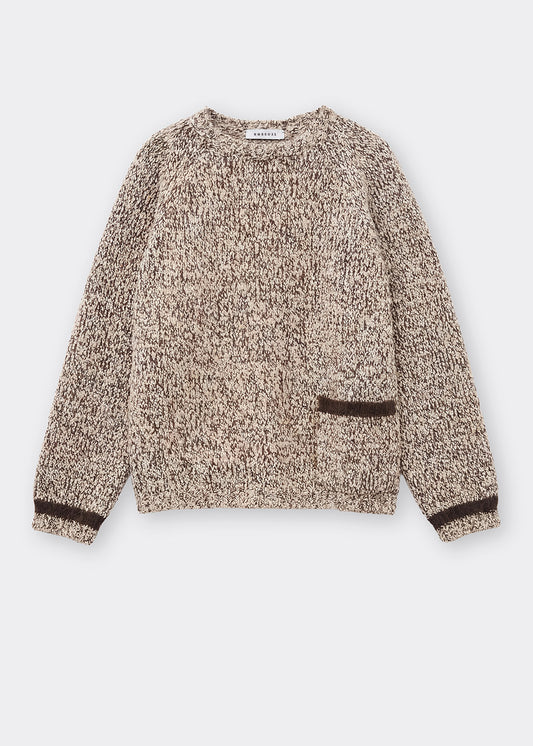 Rosso 35 Brown Wool & Alpaca Blend Crew Neck Sweater