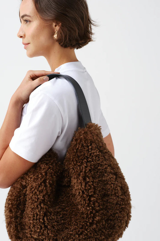 Helen Moore Chestnut Faux Fur Slouch bag