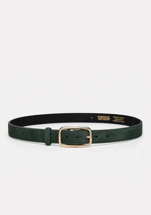 Essentiel Antwerp Forest Green Leather Belt