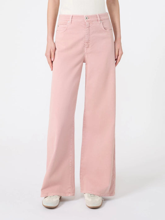 Max Mara Weekend Pink Cotton Drill Wide-Leg Trousers - WKDMEDINA