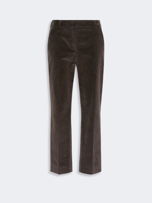Max Mara Weekend Dark Brown Needlecord Cropped Trousers