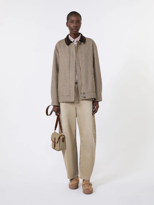 Max Mara Weekend Beige Worn-Look Denim Barrel-Leg Jeans