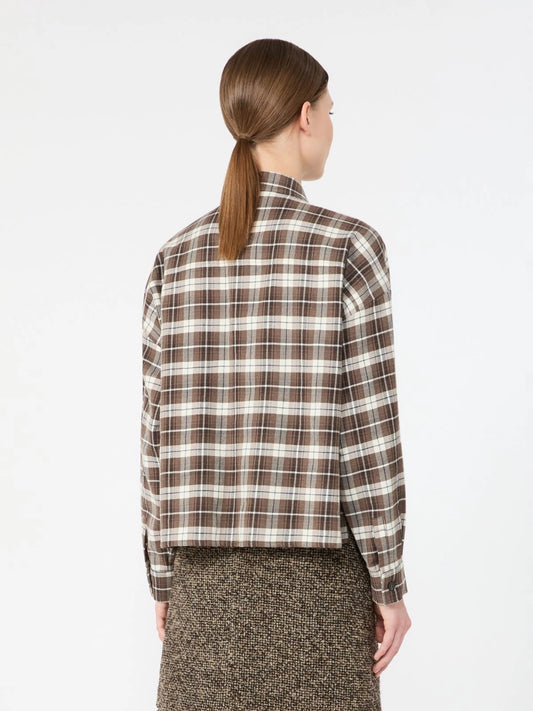 Max Mara Brown Checked Flannel Shirt