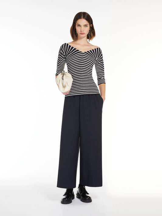 Max Mara Weekend stripe v neck sweater Oceano