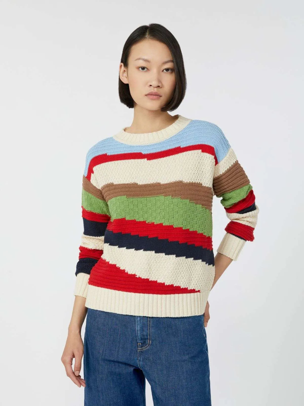 Max Mara Weekend asymmetric stripe sweater Polo Jane Young