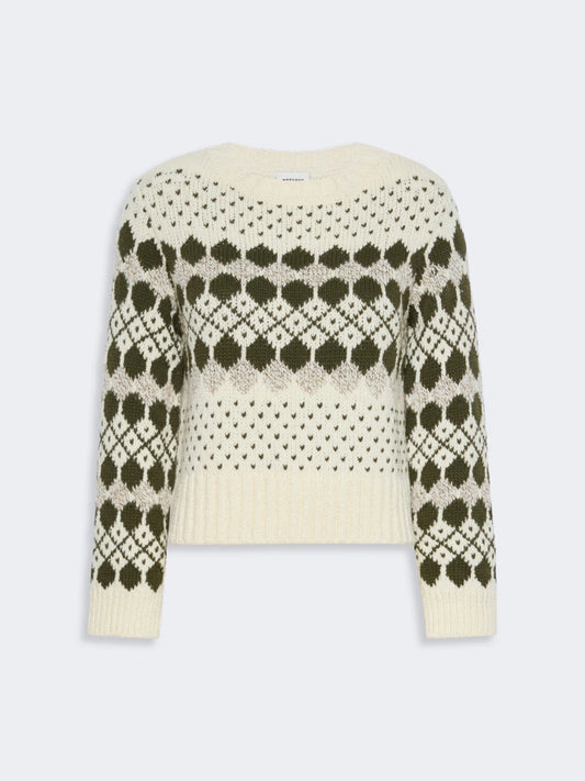 Max Mara Weekend Khaki Jacquard Wool Sweater