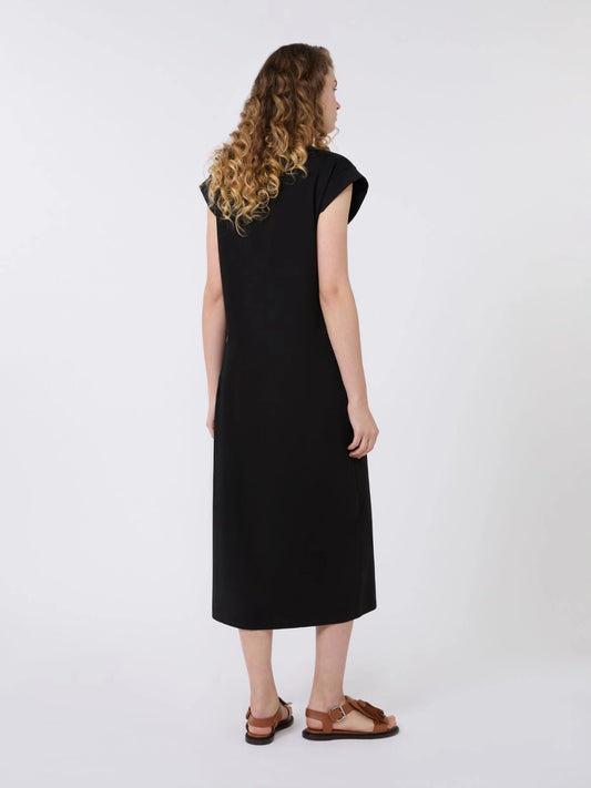 Max Mara Weekend Black Milano Jersey V neck Dress WKDMIRTO