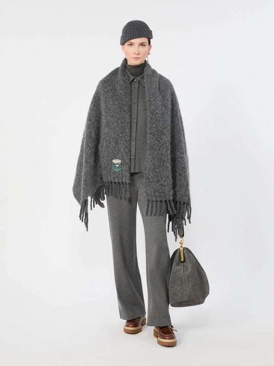 Max Mara Weekend Micro Grey Jacquard Jersey Trousers