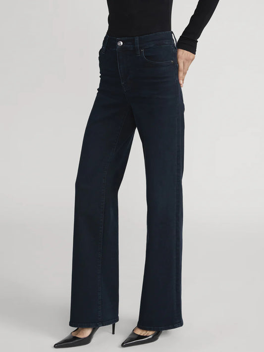 Frame Palazzo Jeans Century Blue – High Rise, Ultra-Stretch, Wide-Leg Fit LSP814