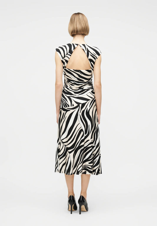 Marella Sport Black Patterned Jersey Midi Dress