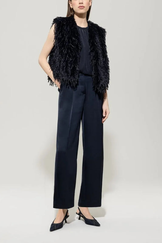 Luisa Cerano feather look gilet
