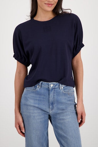 Monari Marine Blue Embossed Emblem Sweatshirt 410802