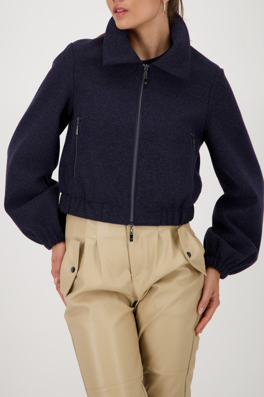 Monari lightweight jacket with shirt collar in night blue 809160