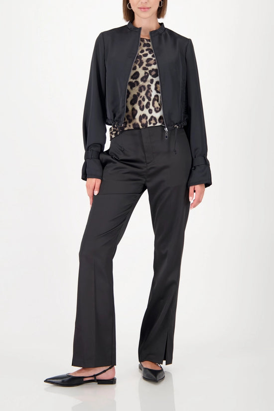 Monari Leopard Print Long Sleeve Mesh Shirt with Leopard Print 809324