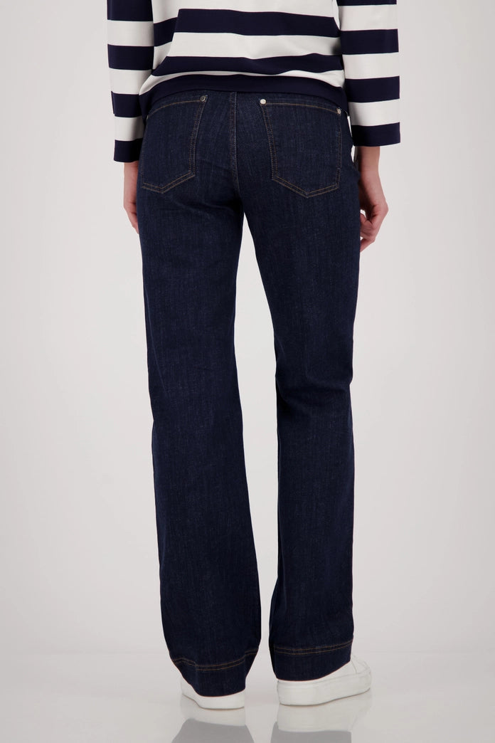 Monari Dark Denim Straight Leg Jeans with Charm 410486