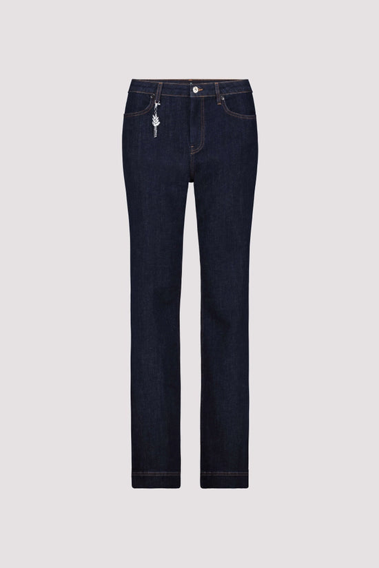 Monari Dark Denim Straight Leg Jeans with Charm 410486