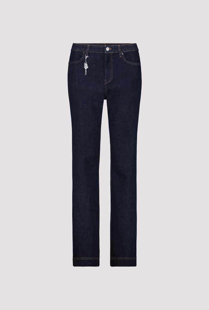 Monari Dark Denim Straight Leg Jeans with Charm 410486