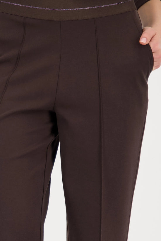 Monari Chocolate Glitter Stripe Trousers 410347