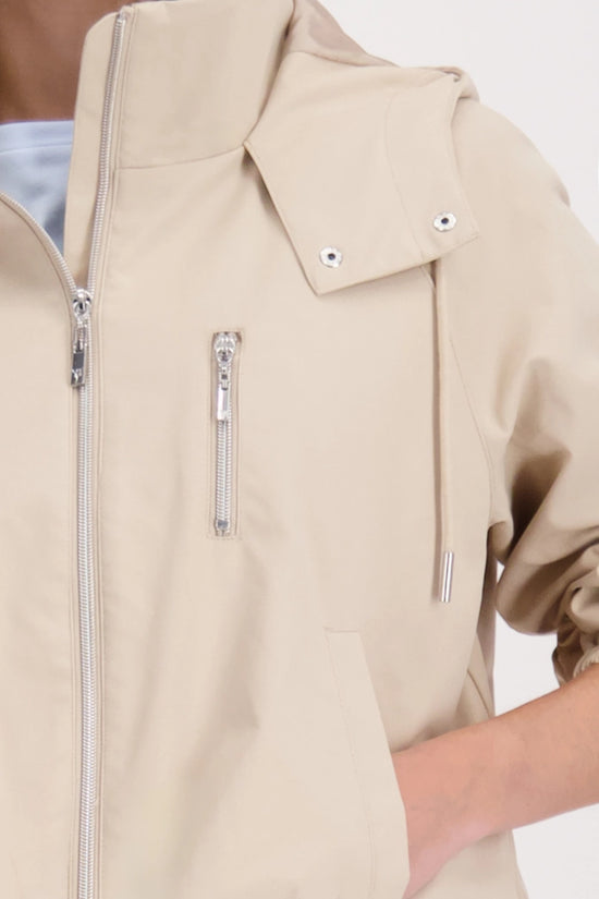 Monari Sand Oversized Jacket with Hood 410365