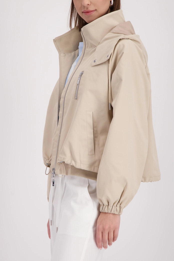 Monari Sand Oversized Jacket with Hood 410365
