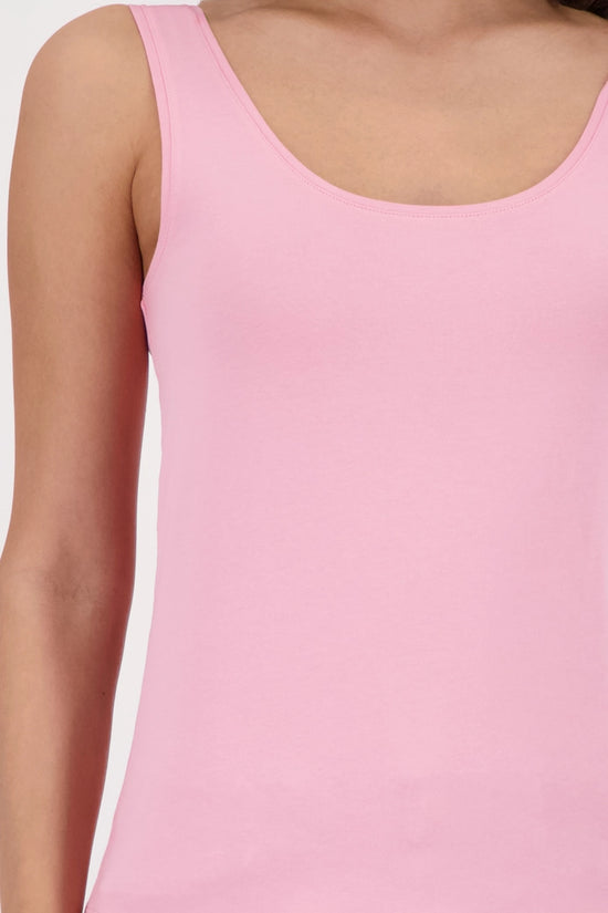 Monari Pink Sleeveless Round Neck Basic Top 410372