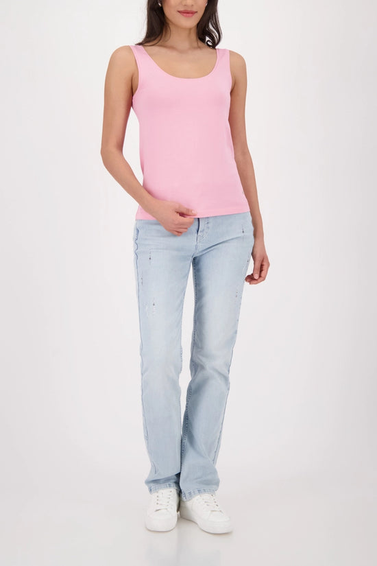 Monari Pink Sleeveless Round Neck Basic Top 410372