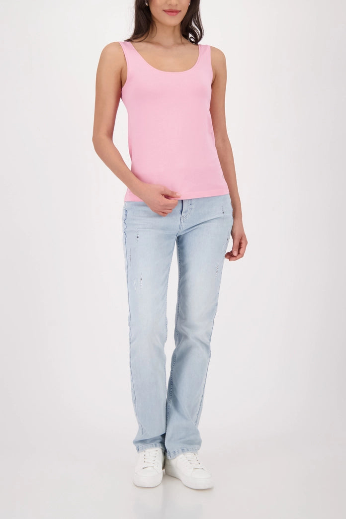 Monari Pink Sleeveless Round Neck Basic Top 410372