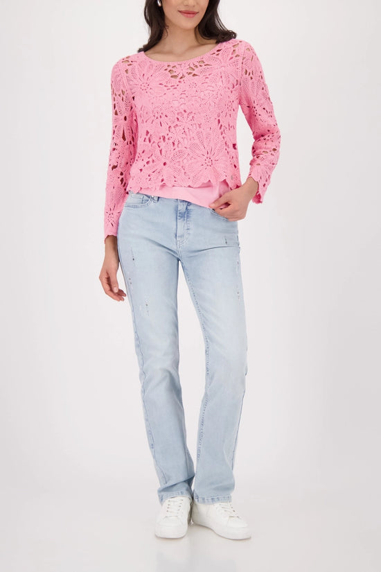 Monari Pink Sleeveless Round Neck Basic Top 410372