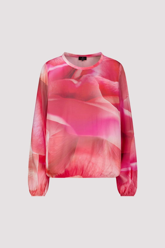 Monari Pink All-Over Print Long Sleeve Viscose Blouse Top 410429