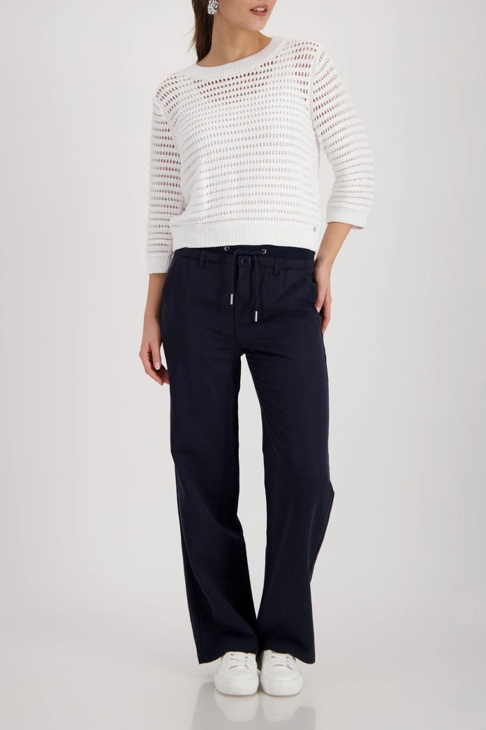 Monari Marine Wide Leg Trousers with Drawstring